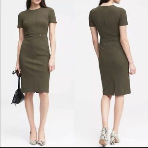 Army green Banana republic sheath dress